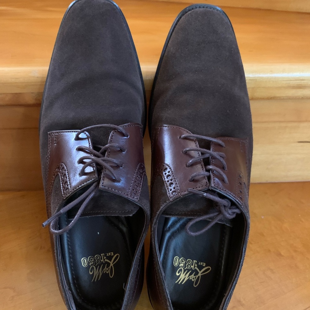 Giorgio Brutini Dark Brown Leather and Suede Oxfords